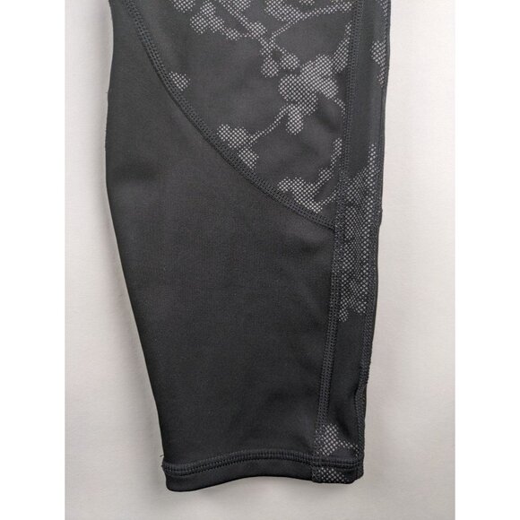 Athleta Reflective Floral Black Leggings Large - Picture 4 of 12